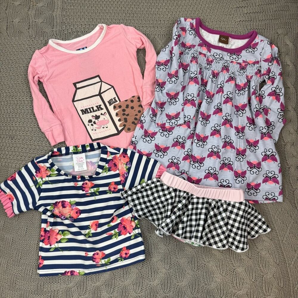 Girls BUNDLE of SweetHoney Kickee Tea Collection RuffleButts ~ 12/18M
